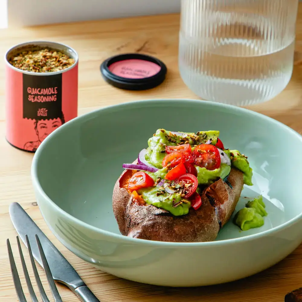 Baked Sweet Potato with Guacamole