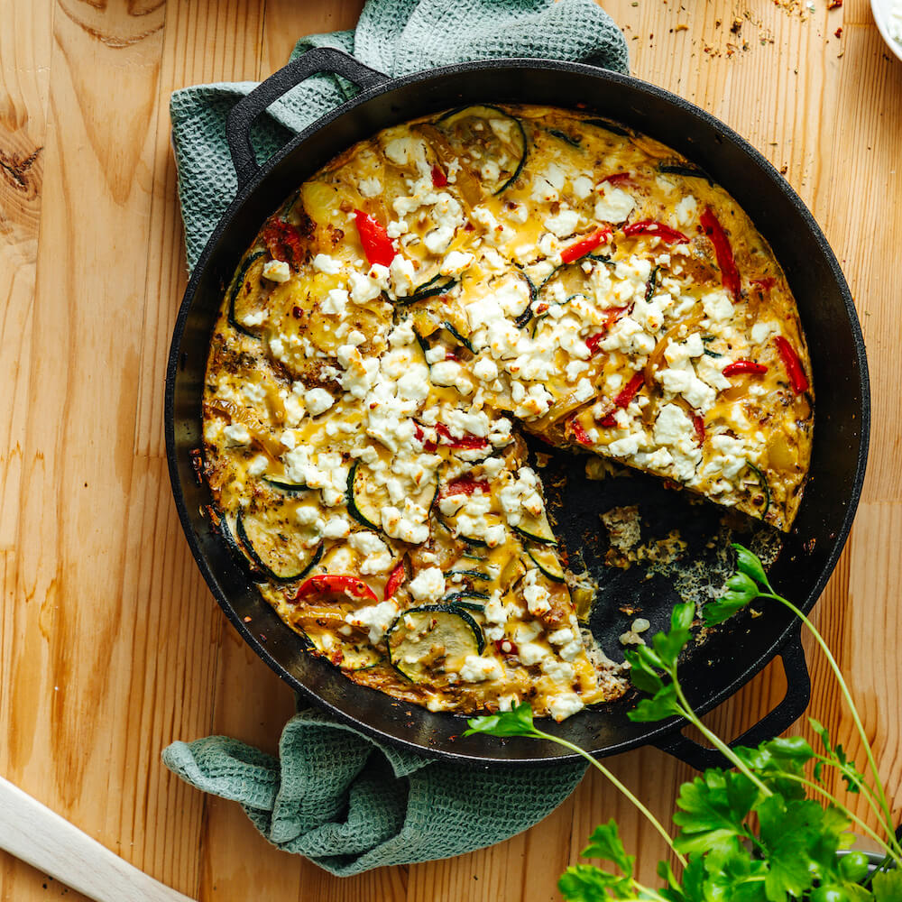 Vegetable Frittata with Feta Recipe