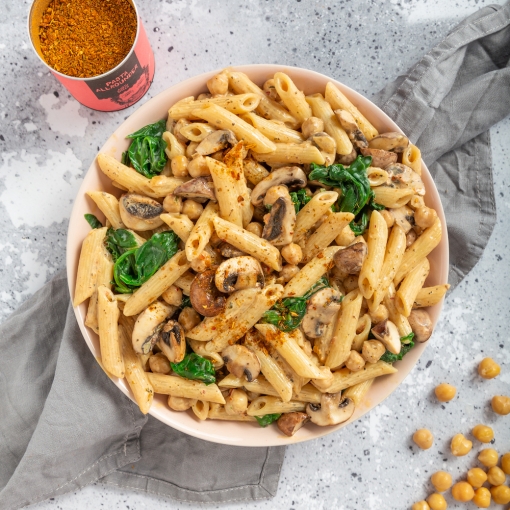 Creamy Spinach & Chickpea Penne