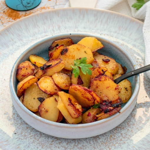 Air Fryer Roast Potatoes with Bacon