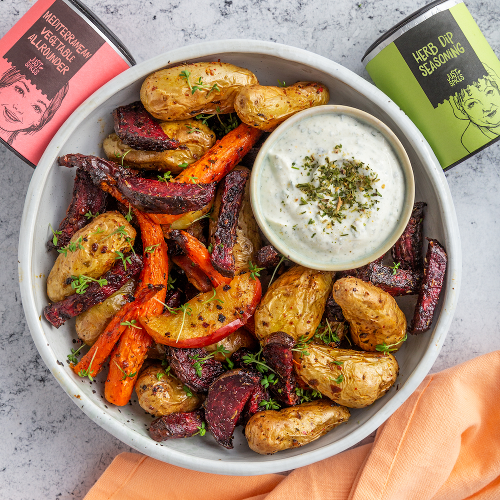 Roasted Vegetables with Herb Dip Recipe