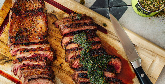Steak with chimichurri seasoning from Just Spices