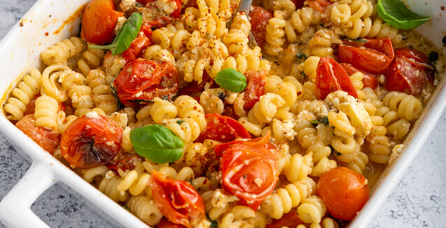 One-pot feta pasta from Just Spices seasoned with Feta Seasoning
