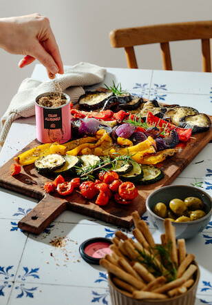 Roast vegetables seasoned with Italian Allrounder from Just Spices