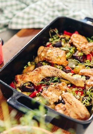 Roast chicken with vegetables from Just Spices