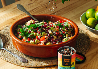 Tabouleh Bowl with Avocado and Avocado Topping